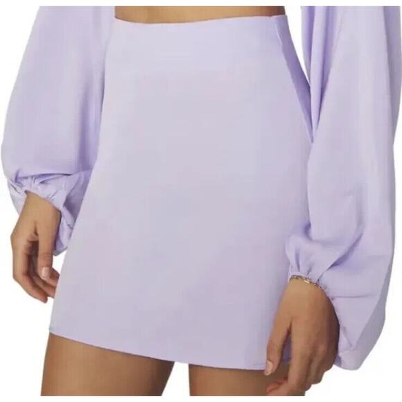 We Wore What Mini Slip Skirt Satin Charmeuse Heather Purple Size M NWT Revolve - Picture 1 of 9